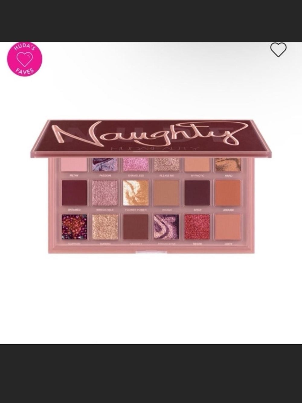 HUDA BEAUTY Naughty Eyeshadow Palette - Pink, Rose, Mauve & Gold Tones